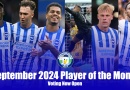 The nominations for the WAB September 2024 Brighton Player of the Month