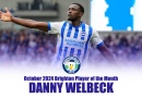 Danny Welbeck has been voted WAB Brighton Player of the Month for October 2024