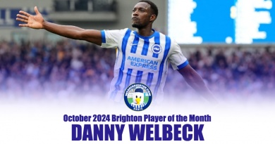 Danny Welbeck has been voted WAB Brighton Player of the Month for October 2024