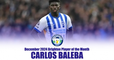 Carlos Baleba has been voted WAB Brighton Player of the Month for December 2024