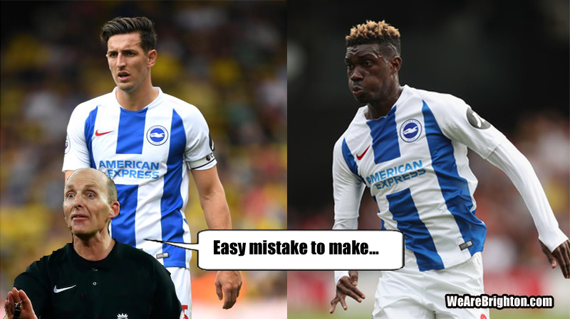 Mike Dean confused Yves Bissouma and Lewis Dunk in Brighton's 2-0 defeat at Bournemouth