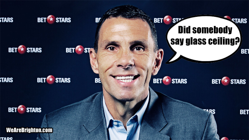 Brighton and Hove Albion manager Gus Poyet talking about the club reaching a glass ceiling