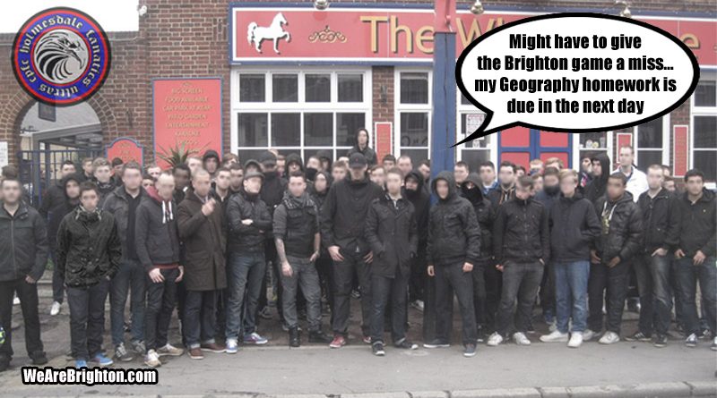 Crystal Palace fans the Homlesdale Fanatics before their game with Brighton