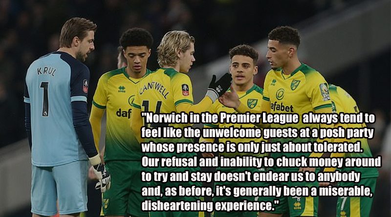 My Football Writer have not enjoyed Norwich City's Premier League experience in the 2019-20 season