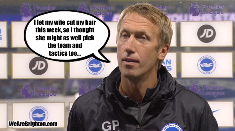 Graham Potter selected a bizarre team and tactics as Brighton suffered a 3-0 home defeat against Manchester United