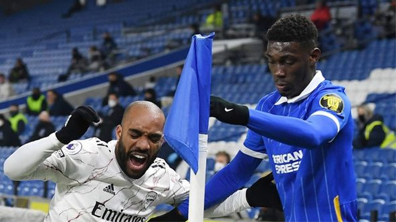 Yves Bissouma was the highest scoring Brighton player in the ratings as the Albion lost 0-1 at home to Arsenal