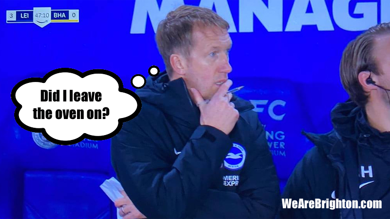 Brighton suffered a 3-0 defeat at Leicester City in which they were outfought and Graham Potter outthought by Brendan Rodgers