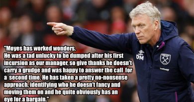 West Ham Till I die have been very impressed by the job done by David Moyes ahead of the Irons' trip to Brighton