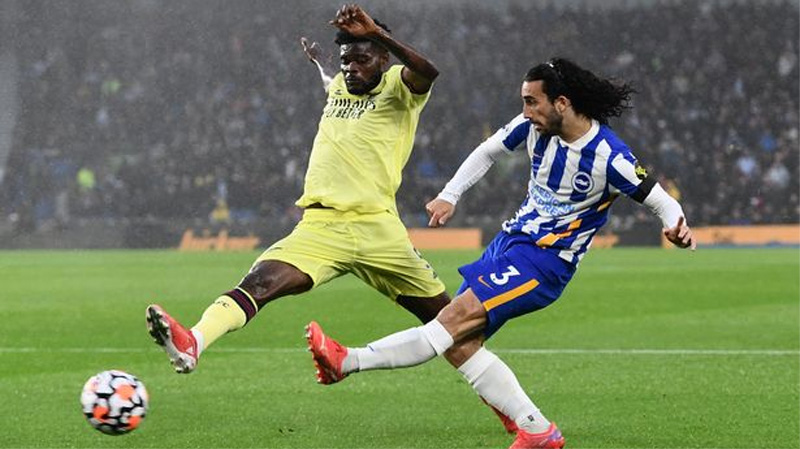 Marc Cucurella topped the player ratings as Brighton drew 0-0 with Arsenal on a horrible evening at the Amex Stadium