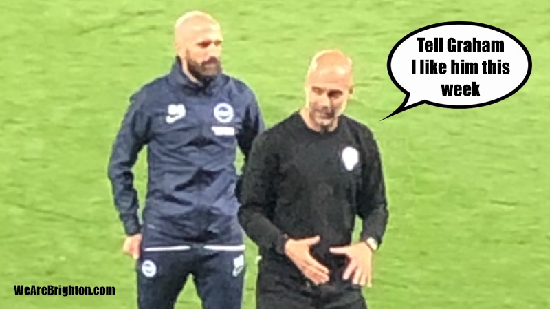 Pep Guardiola will like Brighton again after Man City won 4-1 at the Amex Stadium