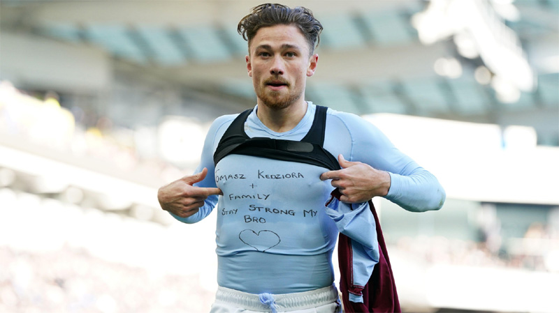 Matty Cash reveals a message to a Poland international teammate after scoring in Brighton 0-2 Aston Viilla