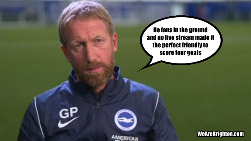 Brighton beat Estoril 4-1 in their second pre-season friendly played behind closed doors and with no live stream