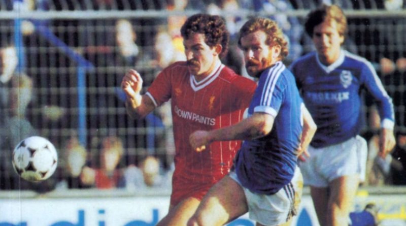 Tony Grealish in action as Brighton take on Liverpool in the 1984 FA Cup fourth round