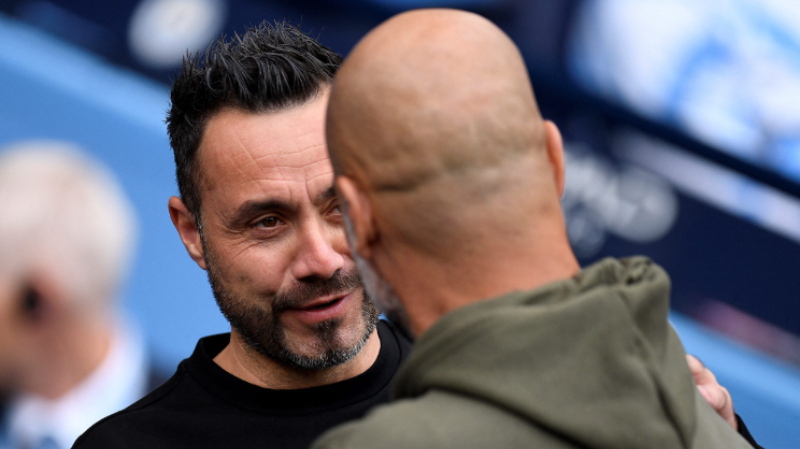 Pep Guardiola was full of praise for Roberto De Zerbi before Brighton hosted Man City at the Amex