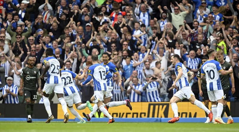 Brighton beat Southampton 3-1 at the Amex to secure Europa League football for the first time in their history