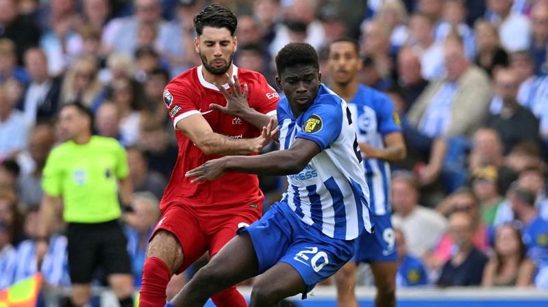 Carlos Baleba topped the player ratings in his first Premier League start as Brighton drew 2-2 with Liverpool