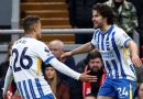 Ferdi Kadioglu celebrates scoring during Liverpool 2-1 Brighton