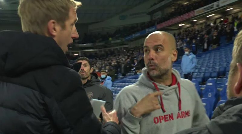 Pep Guardiola loses his mind at Graham Potter as Brighton beat Manchester City 3-2 at the Amex