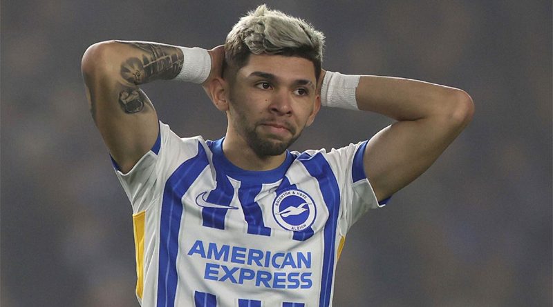 Julio Enciso took eight shots in Brighton 0-0 Brentford