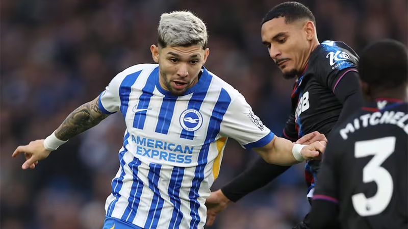 Julio Enciso topped the player ratings in an otherwise disappointing afternoon as Brighton lost 1-3 to Crystal Palace