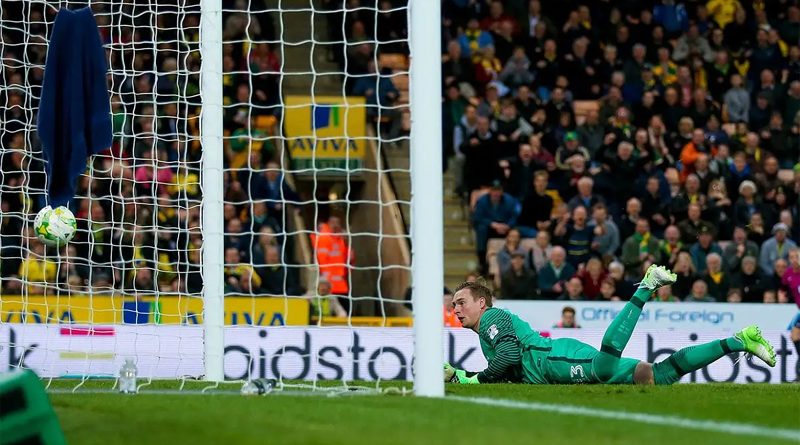 David Stockdale scored two own goals as Brighton lost 2-0 at Norwich City in April 2017