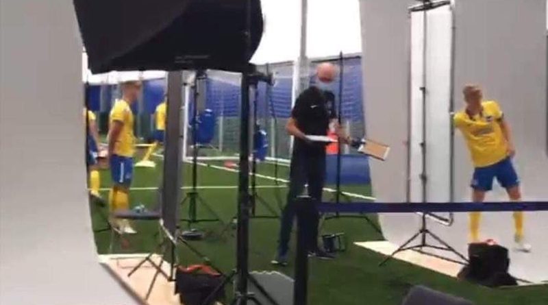 Brighton & Hove Albion's new yellow away kit has been leaked online in a blurry photo from the club's media day