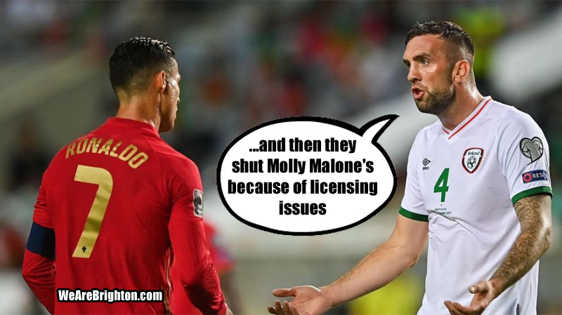 Brighton defender Shane Duffy came up against Cristiano Ronaldo as the Republic of Ireland lost to Portugal