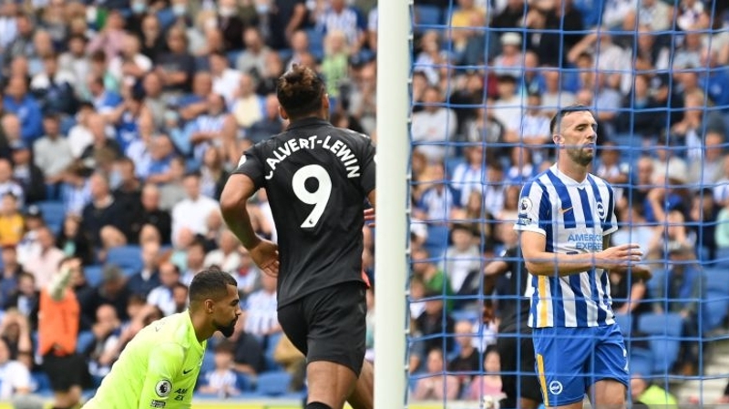 Dominic Calvert-Lewin scored a penalty for Everton against Brighton