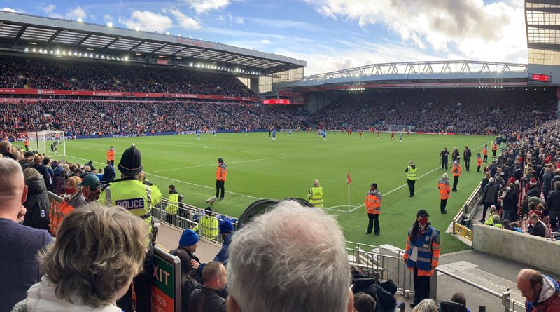 Anfield during Liverpool 2-2 Brighton