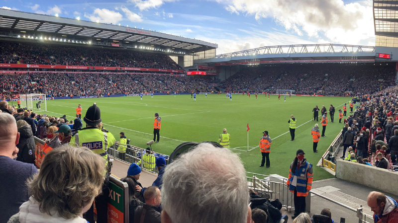 Anfield during Liverpool 2-2 Brighton