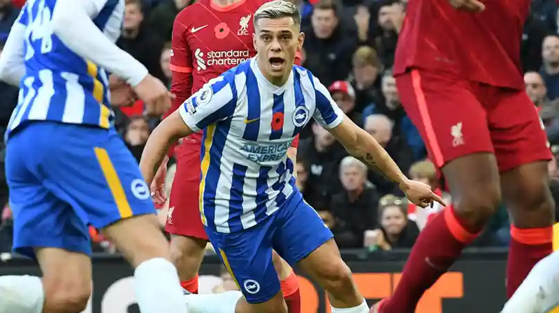 Leandro Trossard scored the Brighton equaliser away at Liverpool as the sides drew 2-2