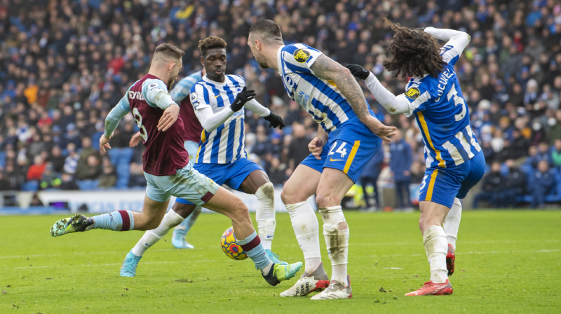 The usually reliable Brighton defence were all over the place as the Albion lost 3-0 to Burnley at the Amex