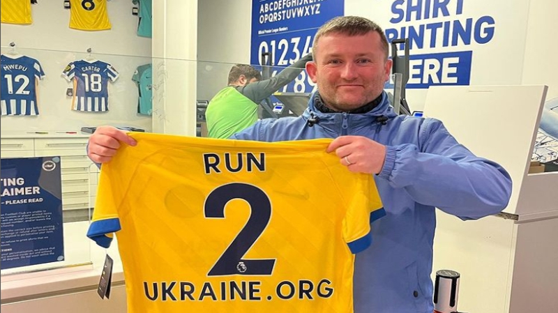 Brighton fan Anthony Seddon is running the distance from the Amex to Dnipro to raise money for medical supplies in Ukraine