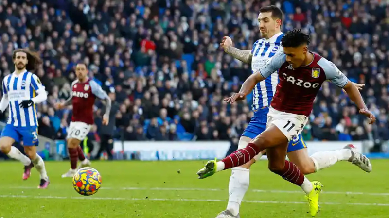 Aston Villa score their second goal away at Brighton through Ollie Watkins