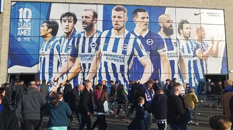 Brighton & Hove Albion Away football shirt 2019 - 2021. Sponsored by  American Express