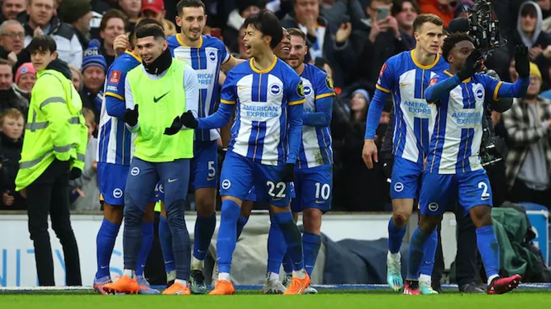 Brighton beat Liverpool 2-1 in the FA Cup to move into the fifth round of the competition