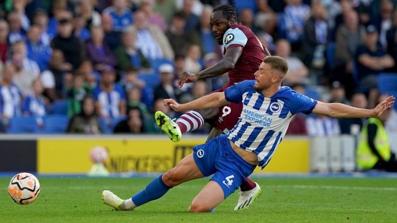 Adam Webster endured a torrid time of it during Brighton 1-3 West Ham