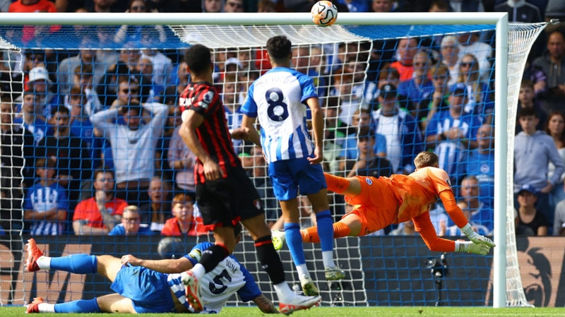 An error from Bart Verbruggen gave Bournemouth the lead against Brighton at the Amex