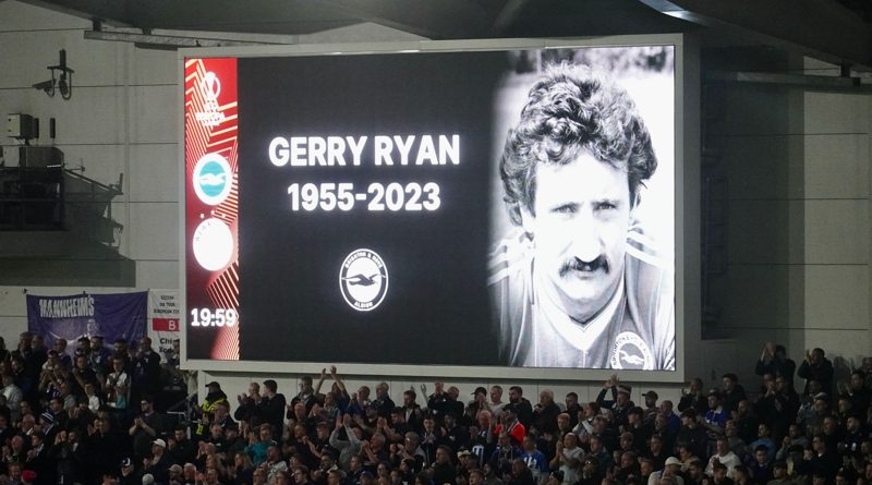 The Amex pays tribute to Brighton midfielder Gerry Ryan before the Albion beat Ajax 2-0