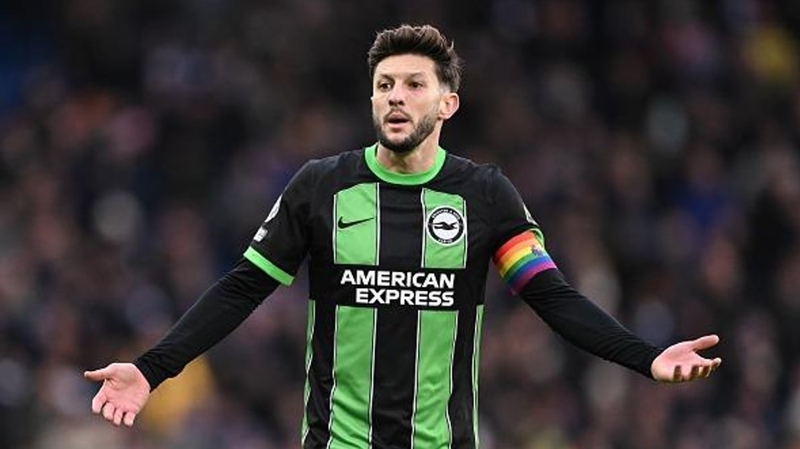 Adam Lallana in action for Brighton in the 2023-24 season