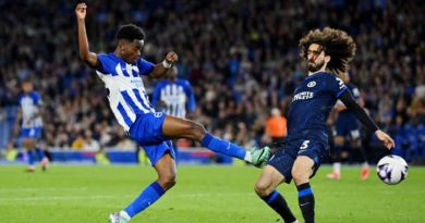 Simon Adingra hit the post as Brighton were beaten 2-1 by Chelsea at the Amex