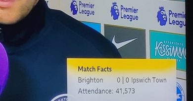 The BBC reported a record Amex Stadium attendance at Brighton 0-0 Ipswich