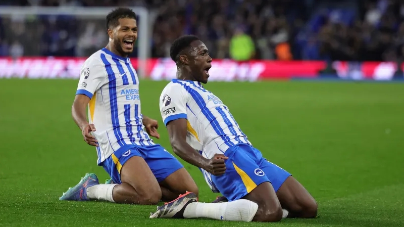 Danny Welbeck scored the third Brighton goal to complete a famous comeback over Spurs