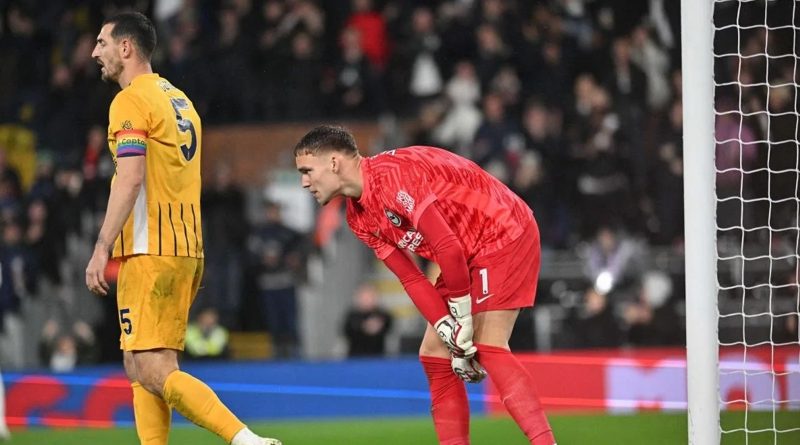 Bart Verbruggen made a bad mistake as Brighton lost 3-1 away at Fulham