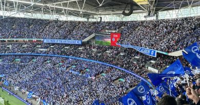 Brighton fans at Wembley for the 2023 FA Cup semi final against Manchester United